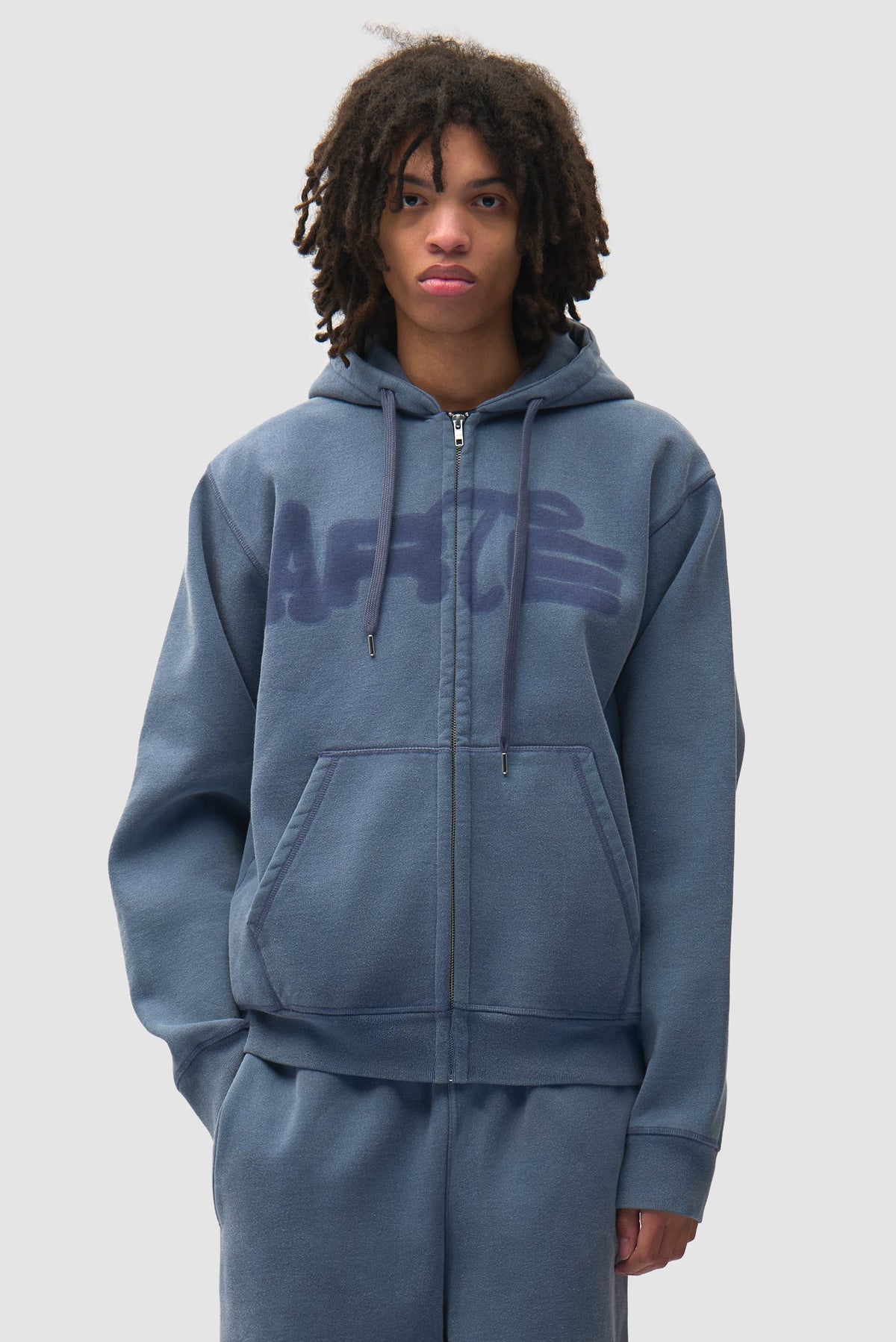Arte - Hoodie Zip Stencil Sunfade Navy