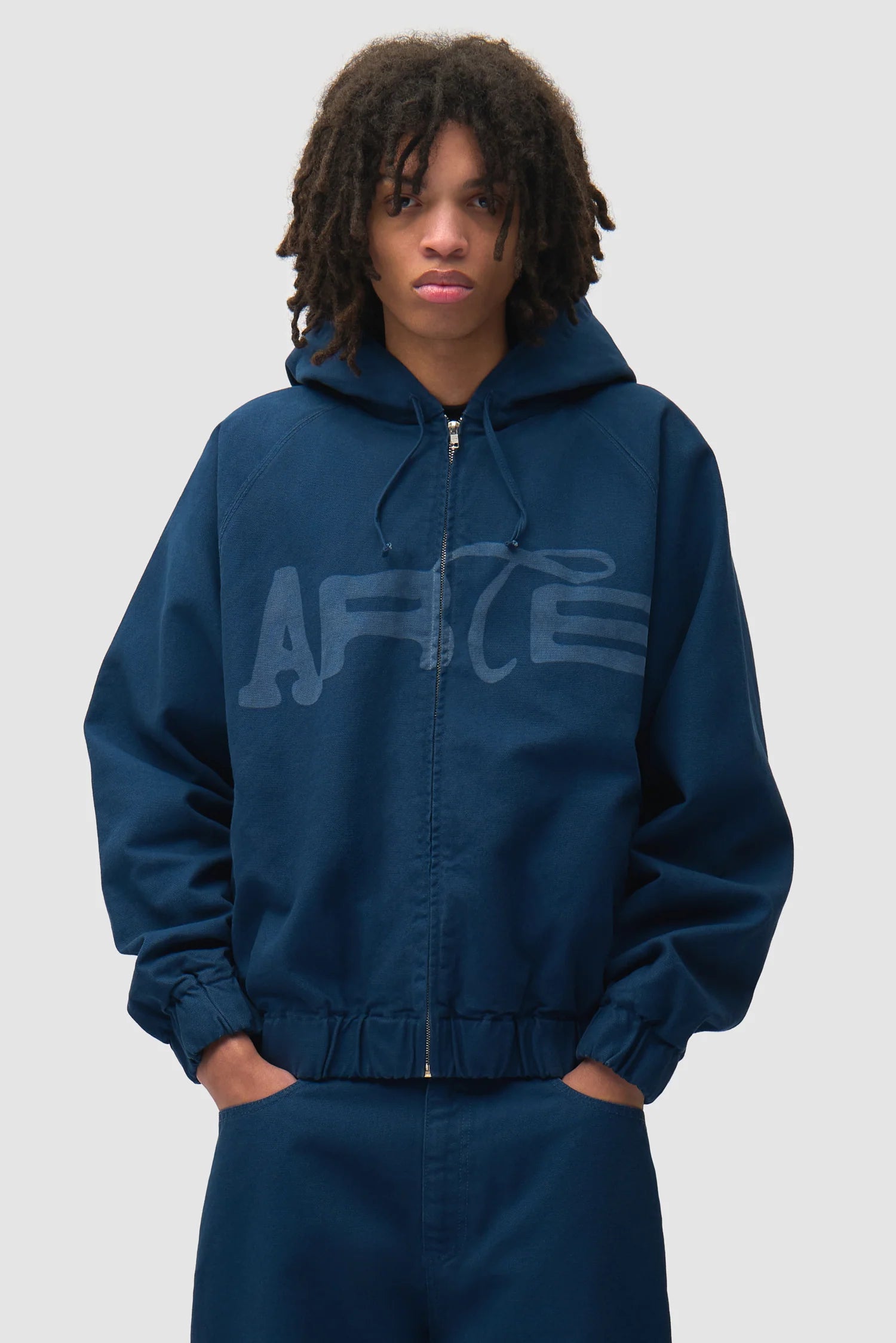 Arte - Blouson Stencil Canvas Hooded Navy