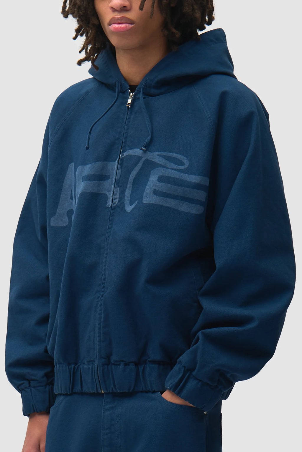 Arte - Blouson Stencil Canvas Hooded Navy