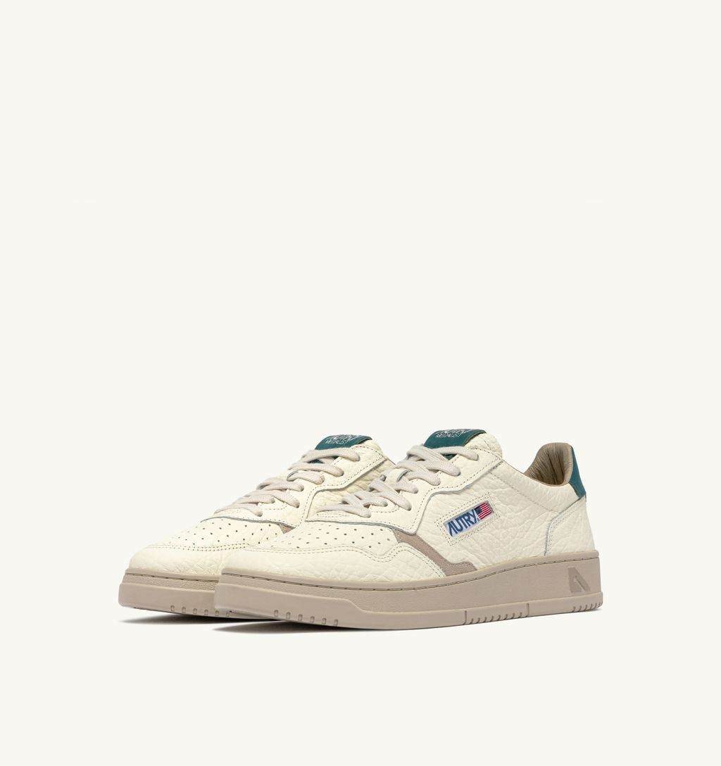 AUTRY - Basket Medalist Low cuir effet éléphant détails DarkSea/FeatGray