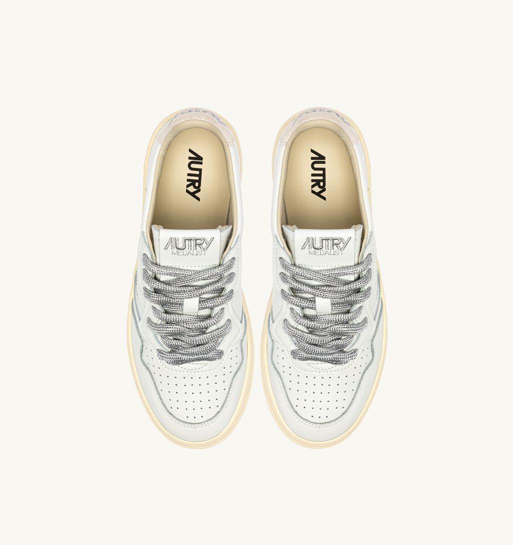 AUTRY - Basket Medalist Bicolor leather/Swoll White/Silver
