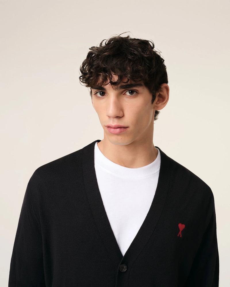 AMI - Cardigan Ami de Coeur Noir