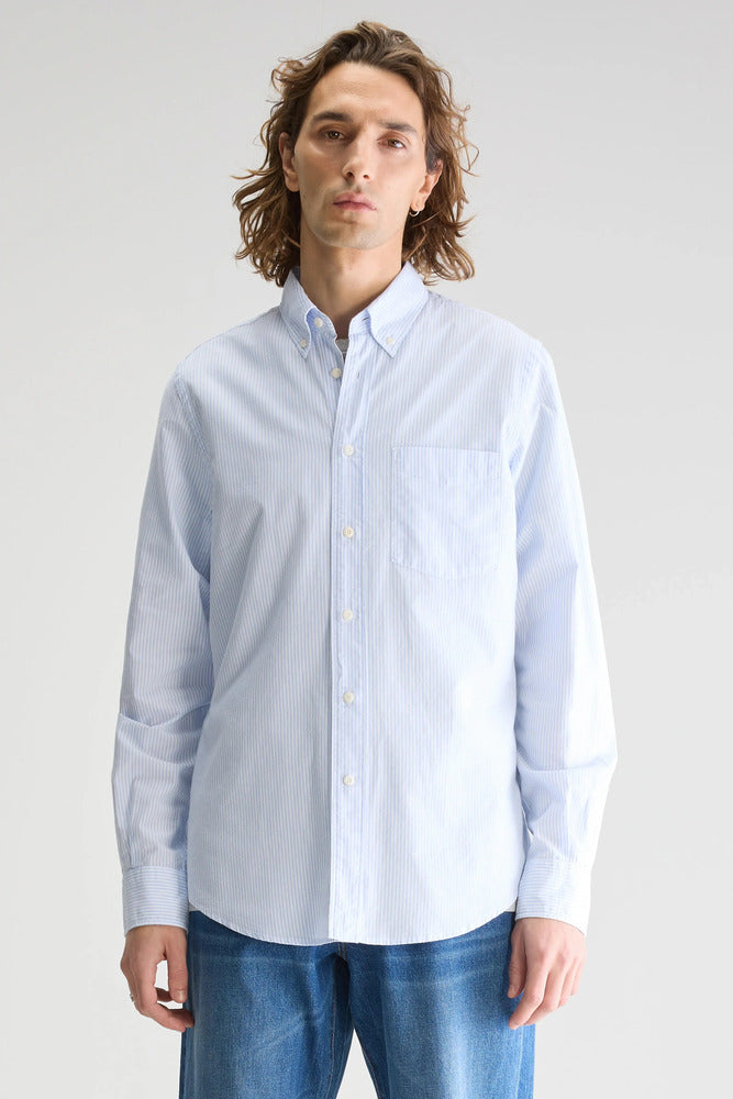 Bellerose - Chemise Mire rayée Sky/white