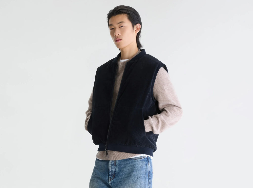 Bellerose - Veste sans Manches réversible Jocko Navy