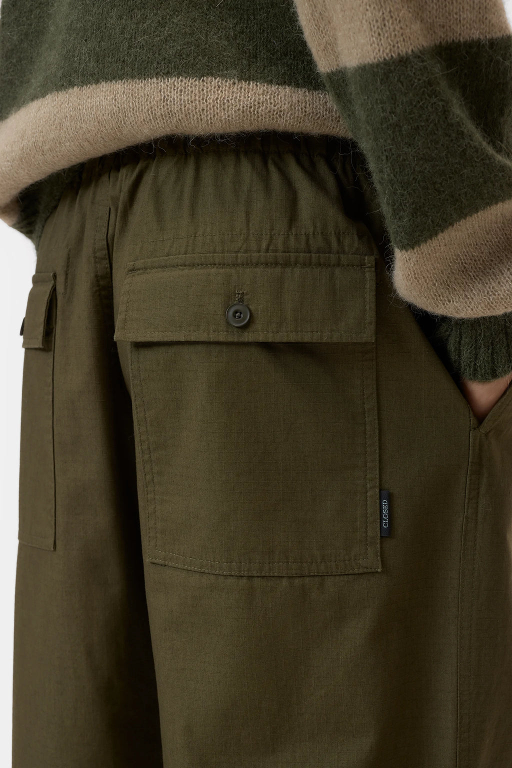 Closed - Pantalon Relaxed Ripstop Pokai Dark Olive Green