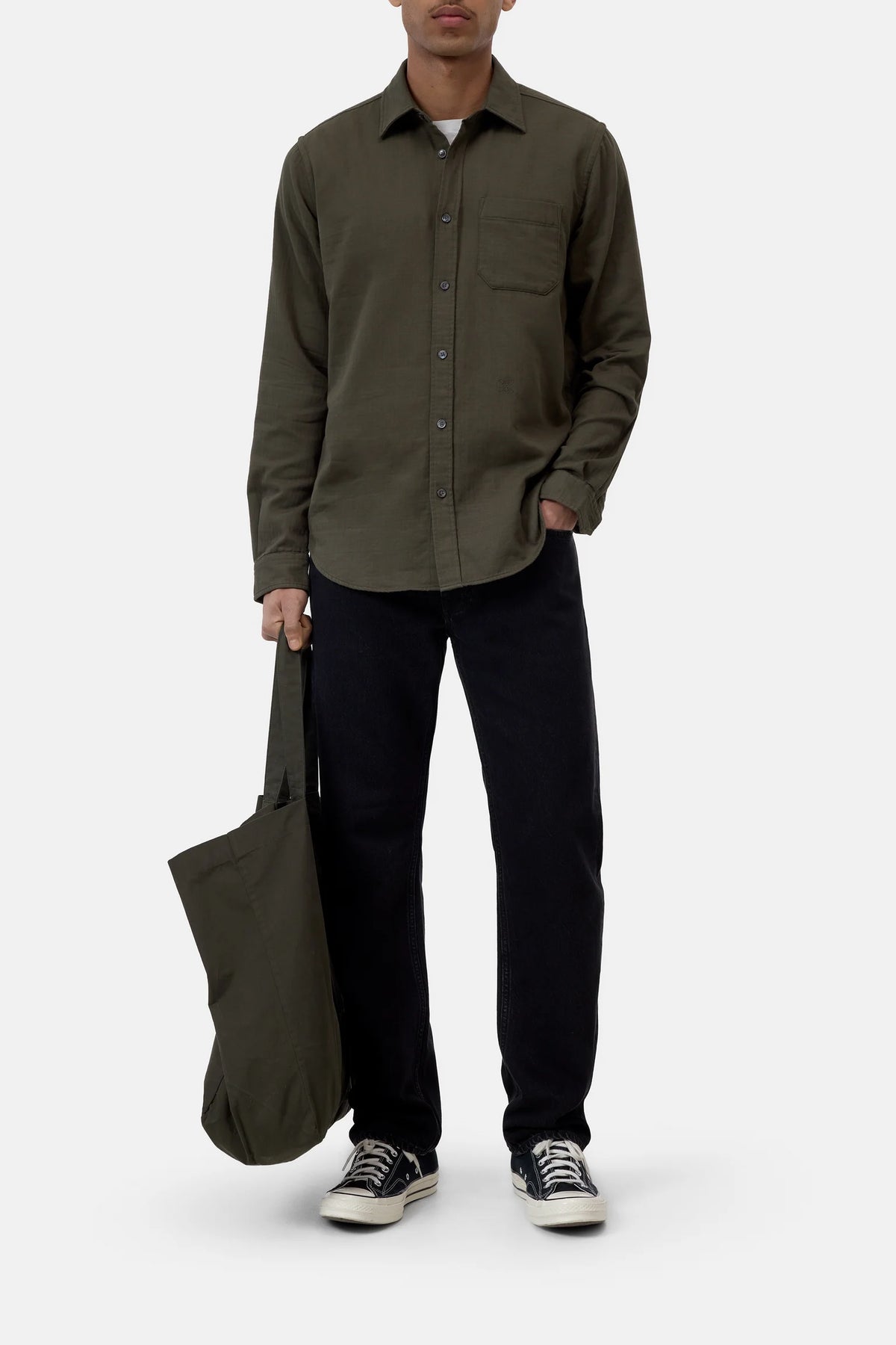 Closed - Chemise en coton Dark Olive Green