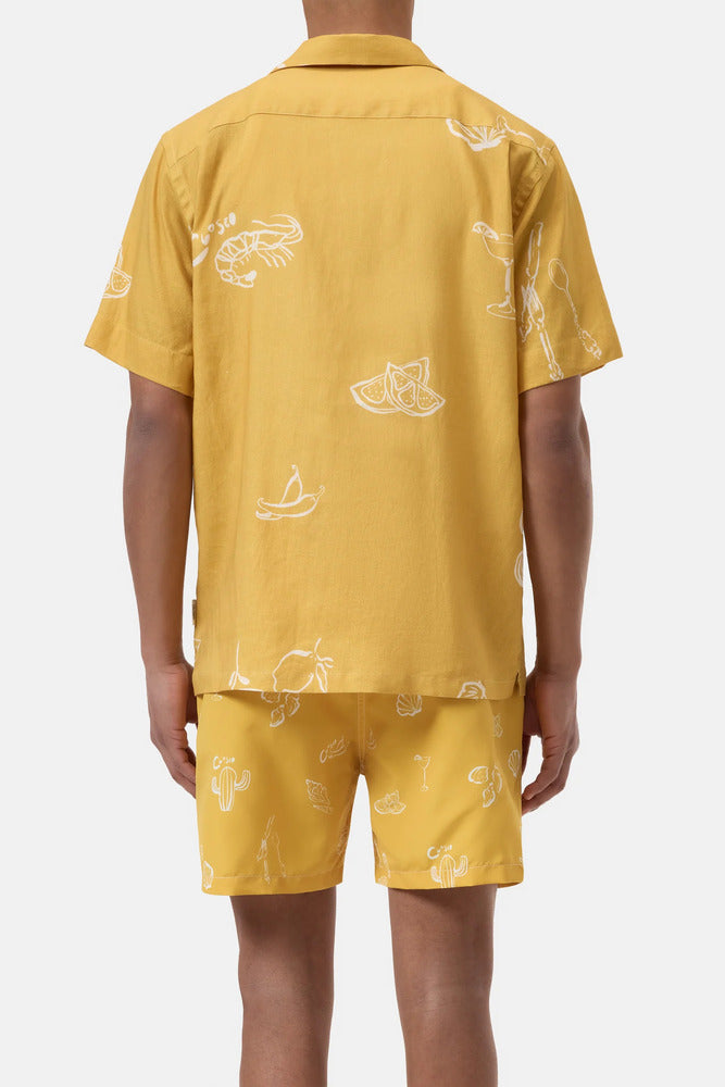Closed - Chemise imprimé en lin Mango Yellow