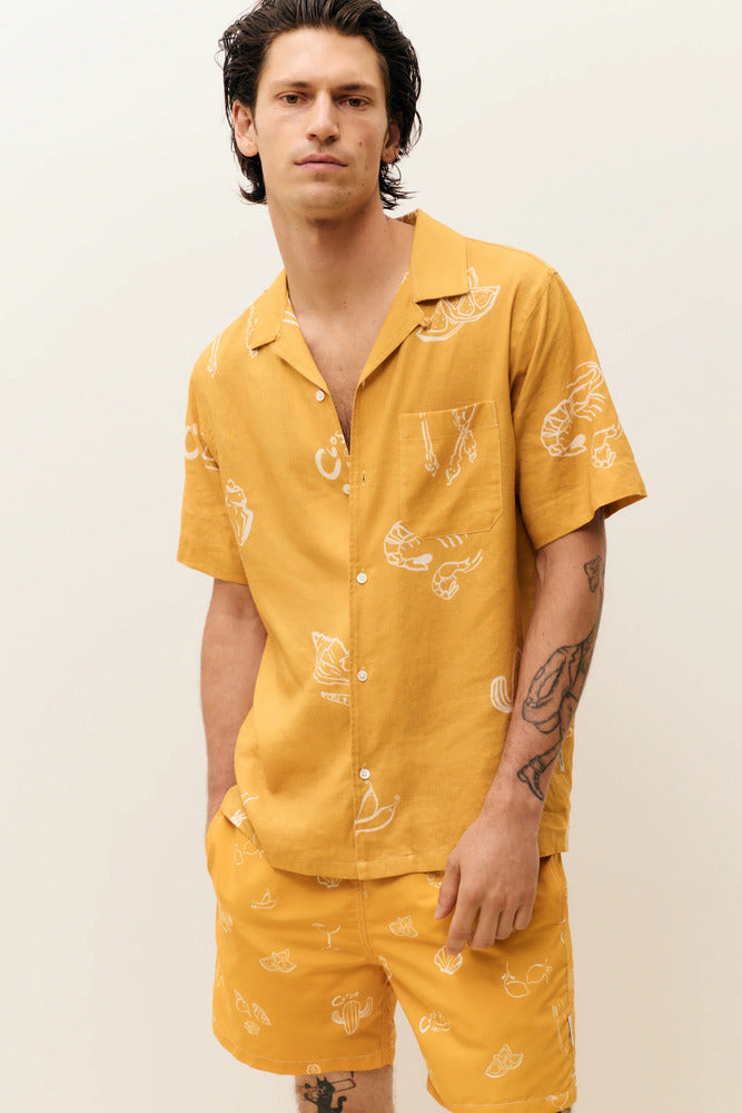Closed - Chemise imprimé en lin Mango Yellow