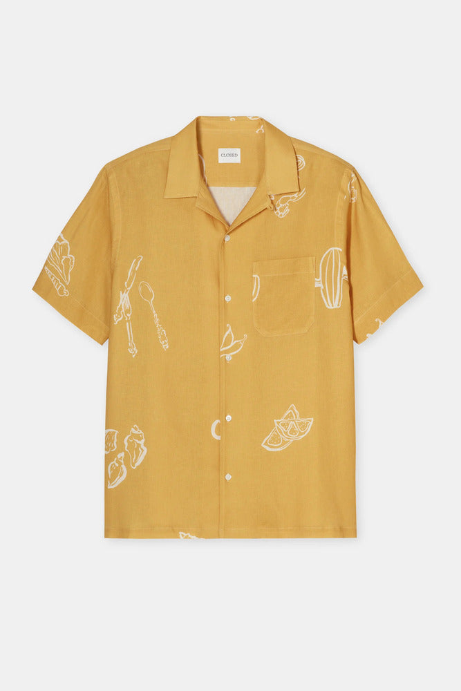 Closed - Chemise imprimé en lin Mango Yellow