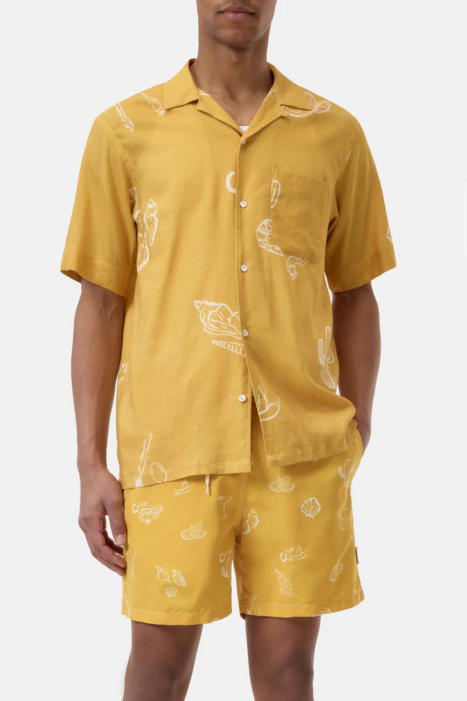 Closed - Chemise imprimé en lin Mango Yellow