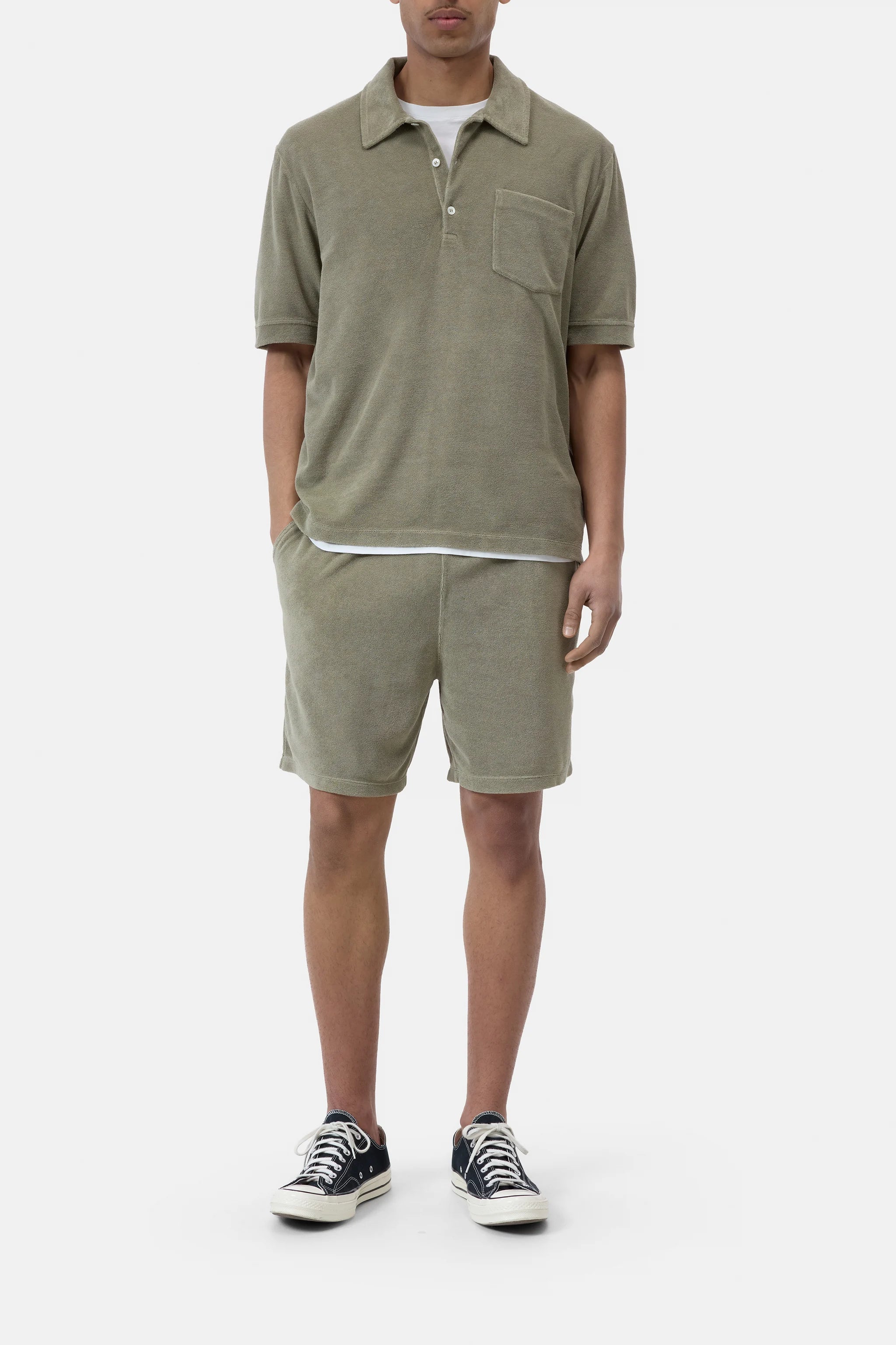 Closed - Polo éponge Pebble Green