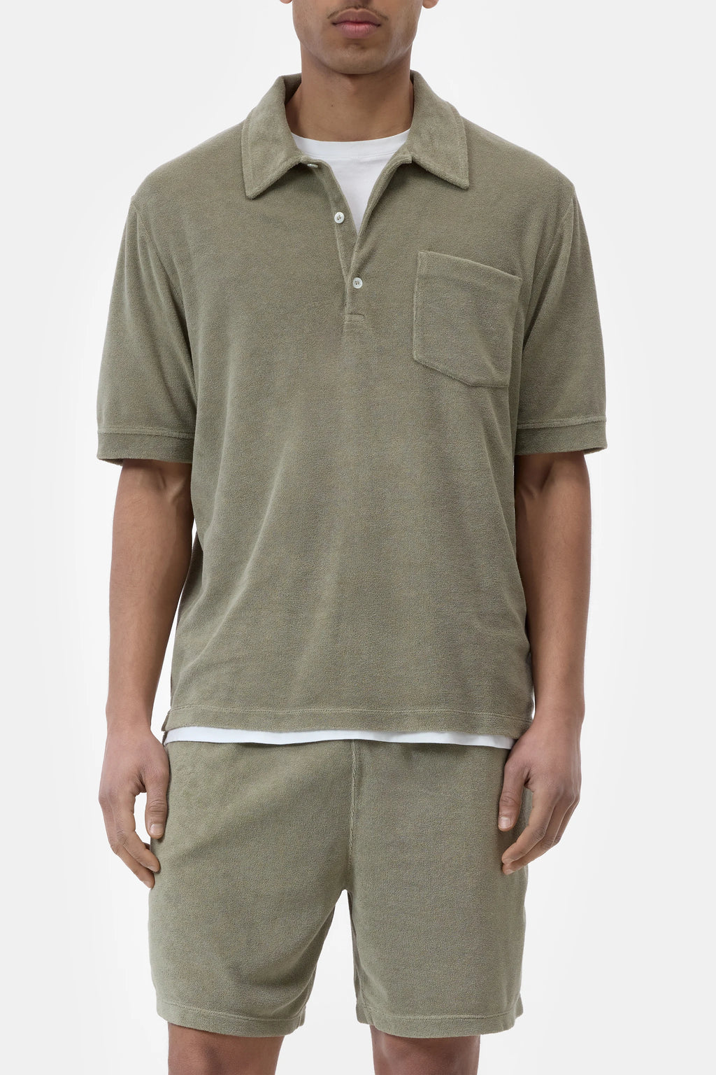 Closed - Polo éponge Pebble Green