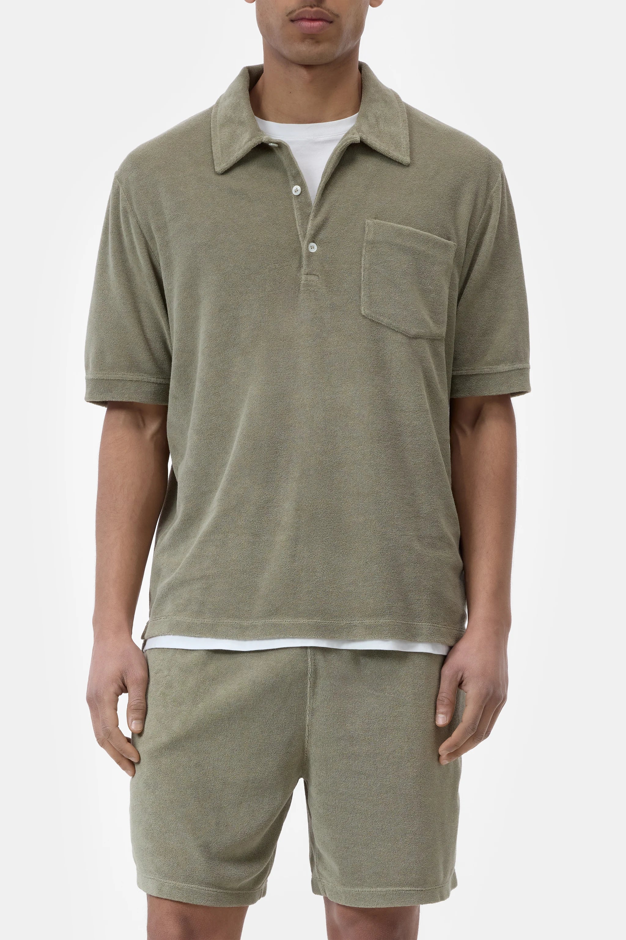 Closed - Polo éponge Pebble Green