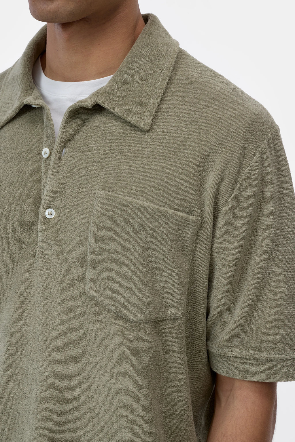 Closed - Polo éponge Pebble Green