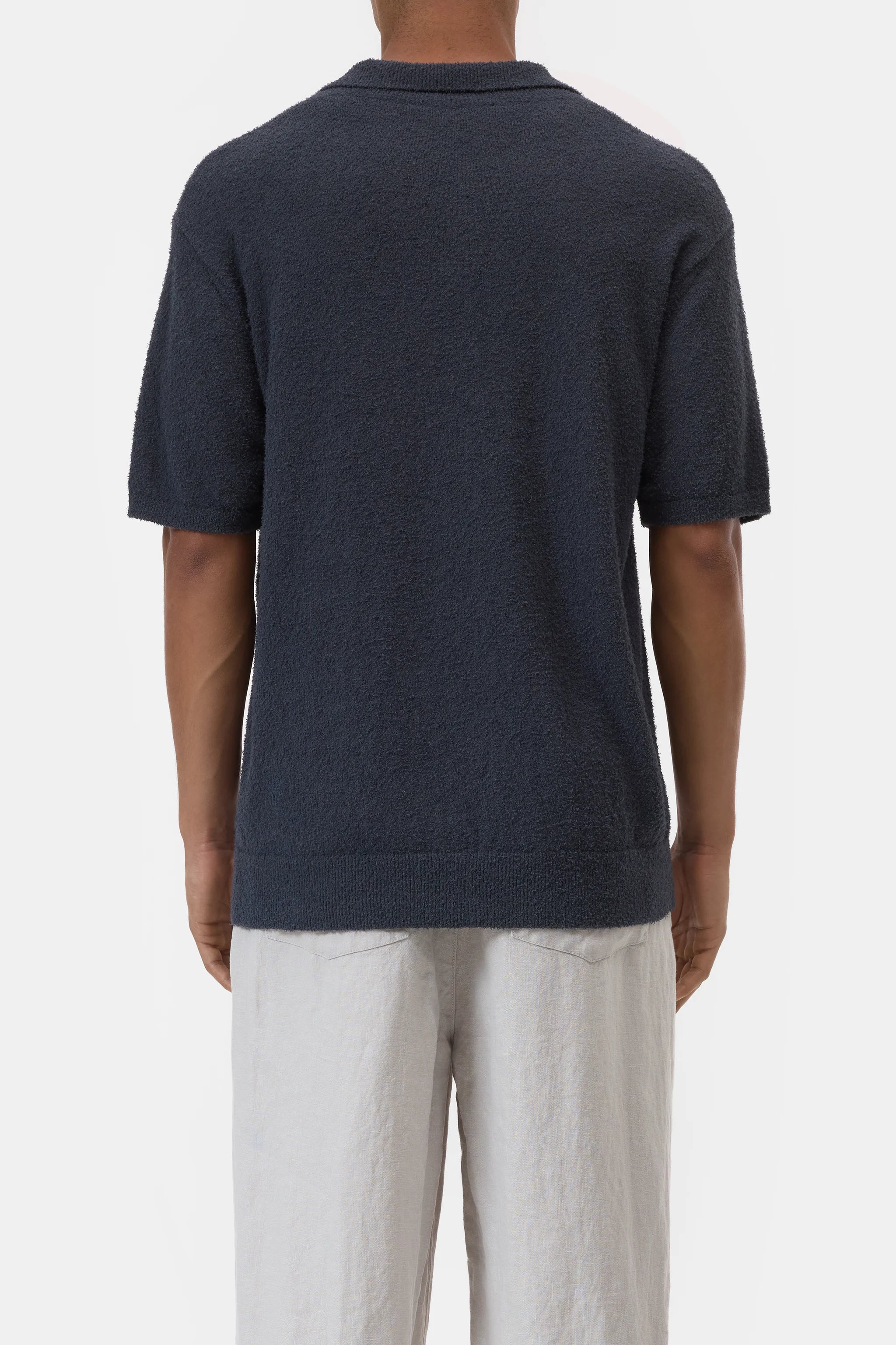 Closed - Polo en coton texturé Magma Black