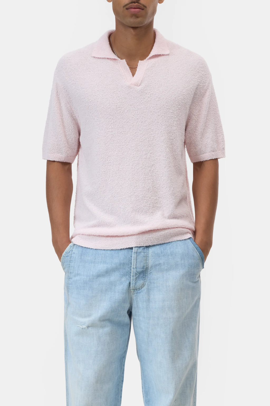 Closed - Polo en coton texturé Quartz Pink
