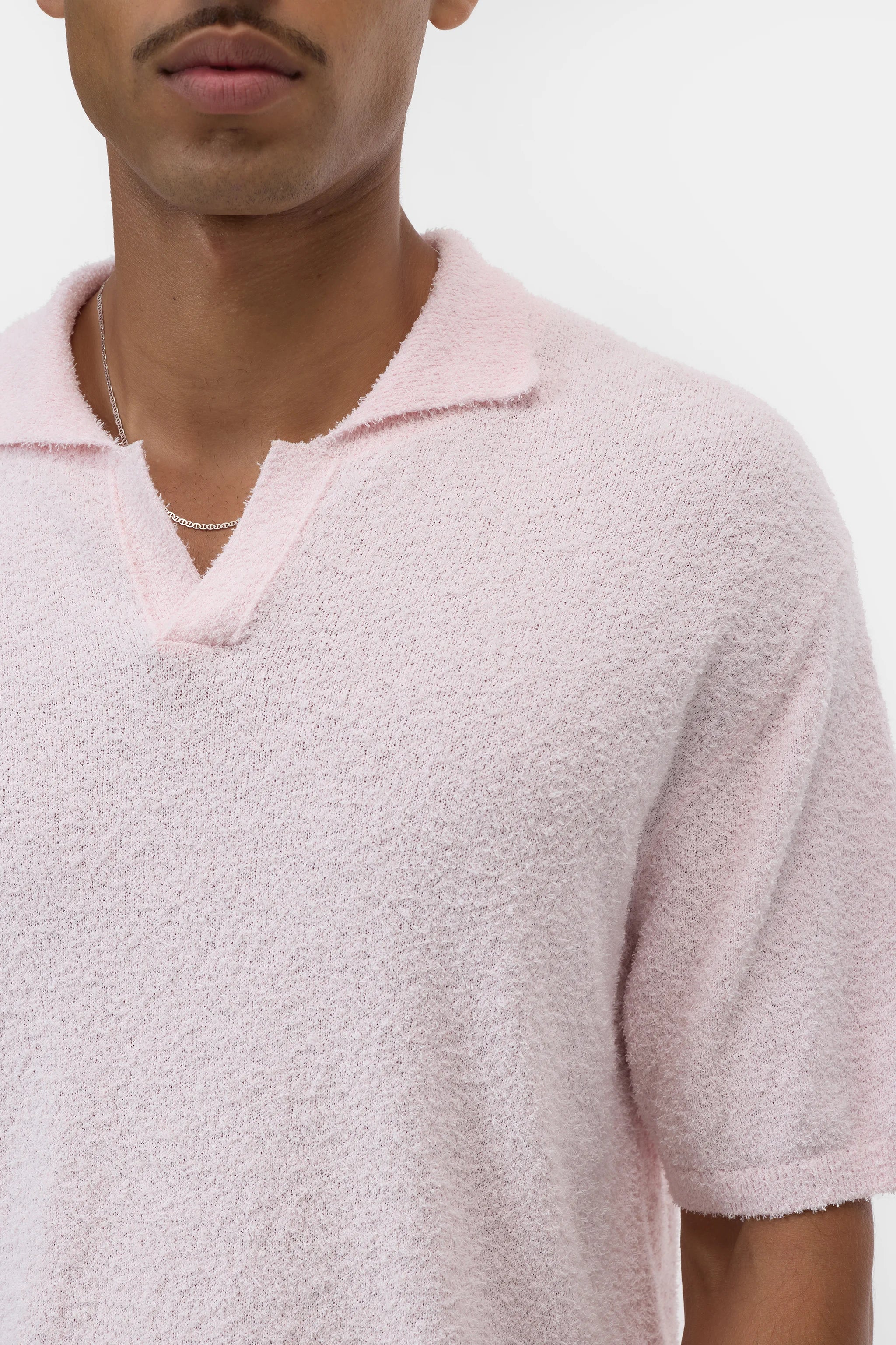 Closed - Polo en coton texturé Quartz Pink