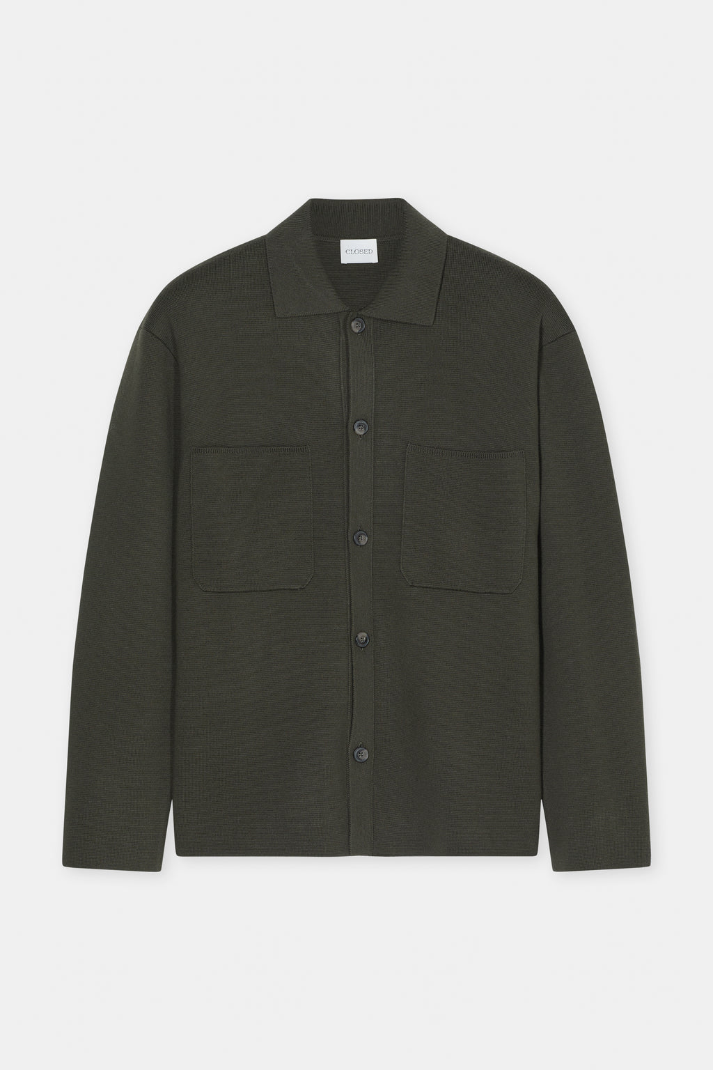 Closed - Polo Cardigan en coton Dark Olive Green