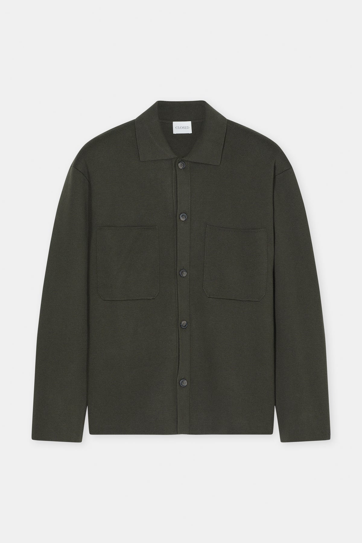 Closed - Polo Cardigan en coton Dark Olive Green