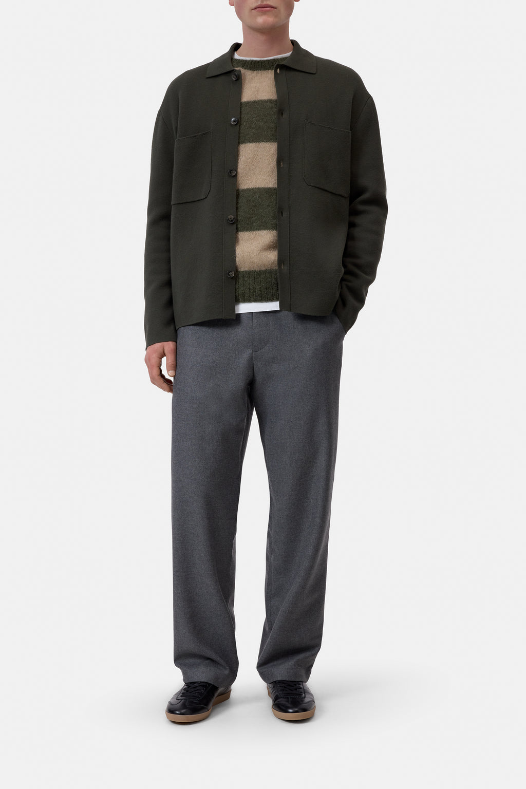 Closed - Polo Cardigan en coton Dark Olive Green