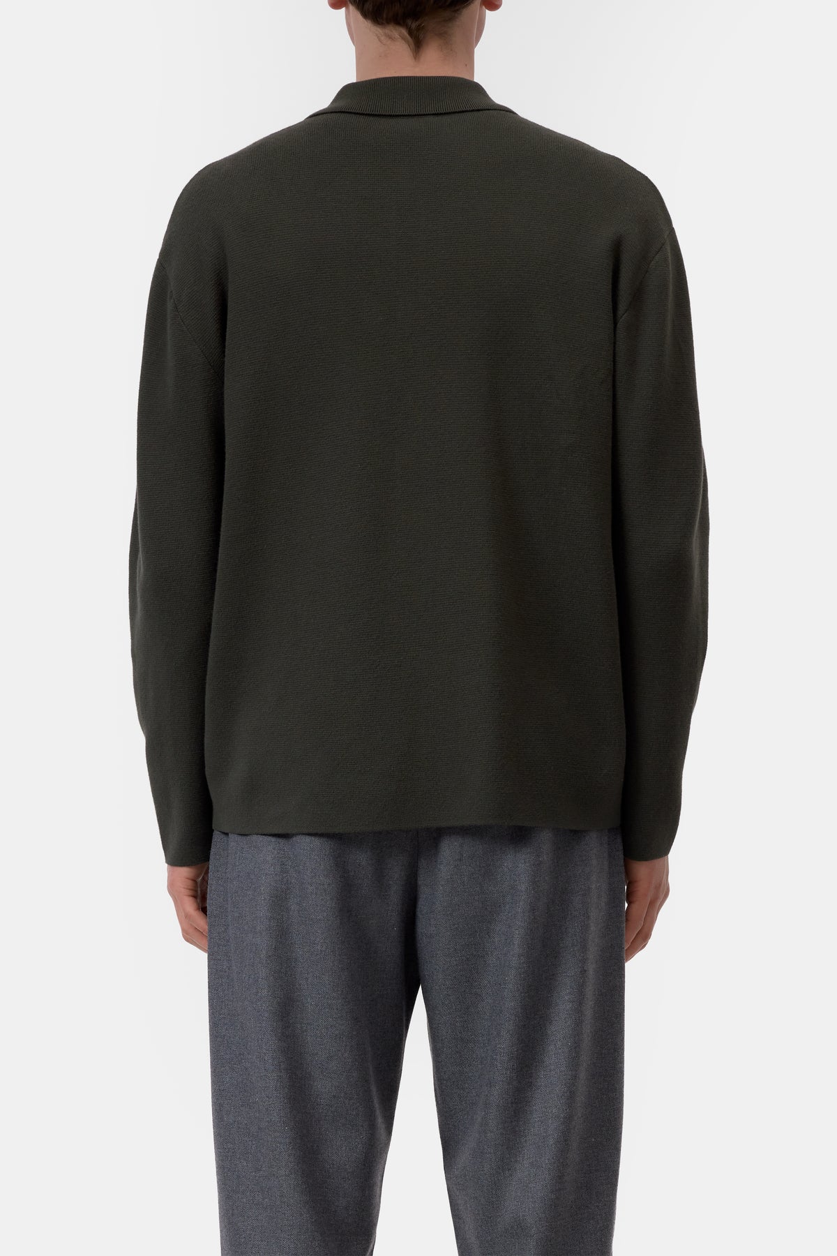 Closed - Polo Cardigan en coton Dark Olive Green