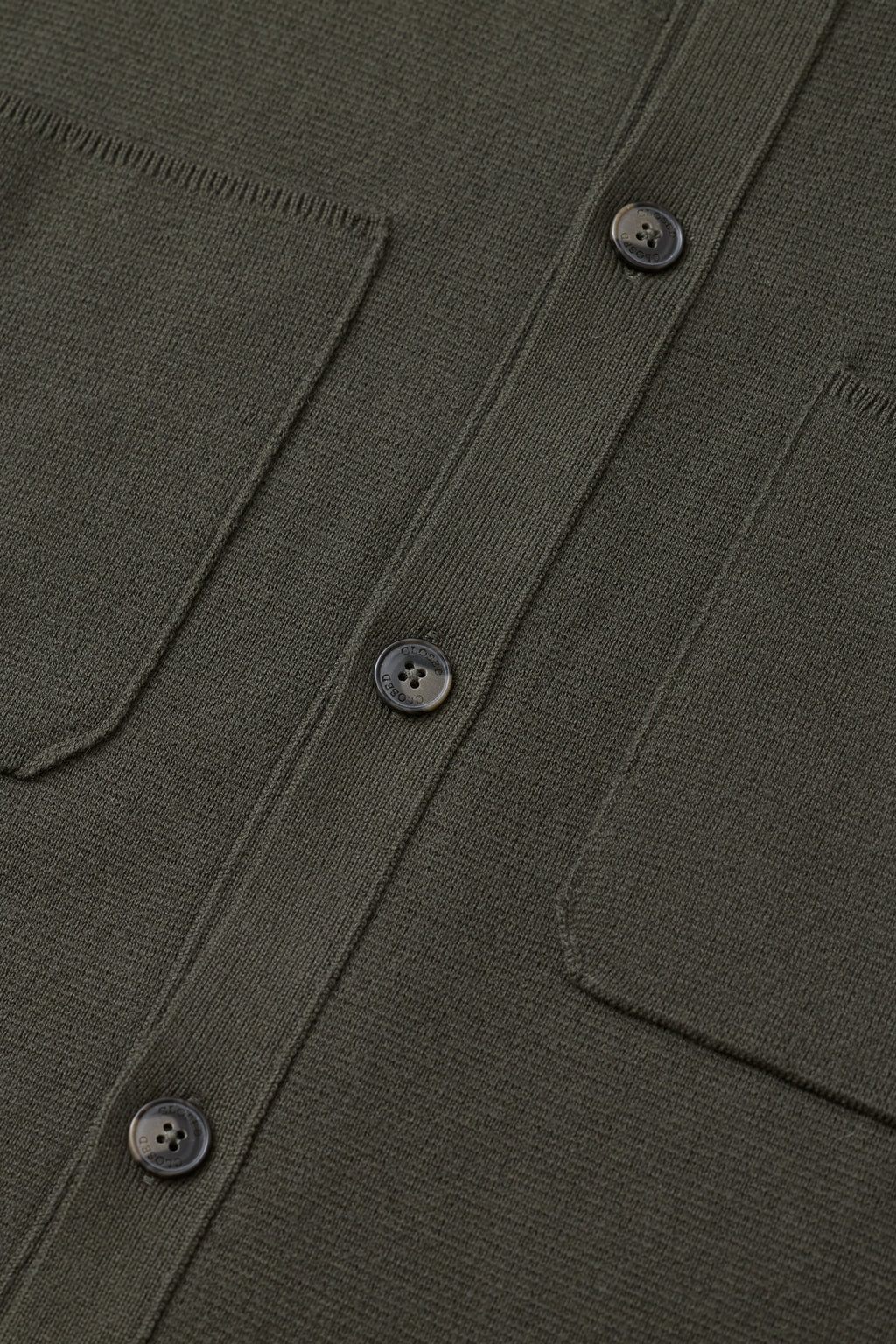 Closed - Polo Cardigan en coton Dark Olive Green