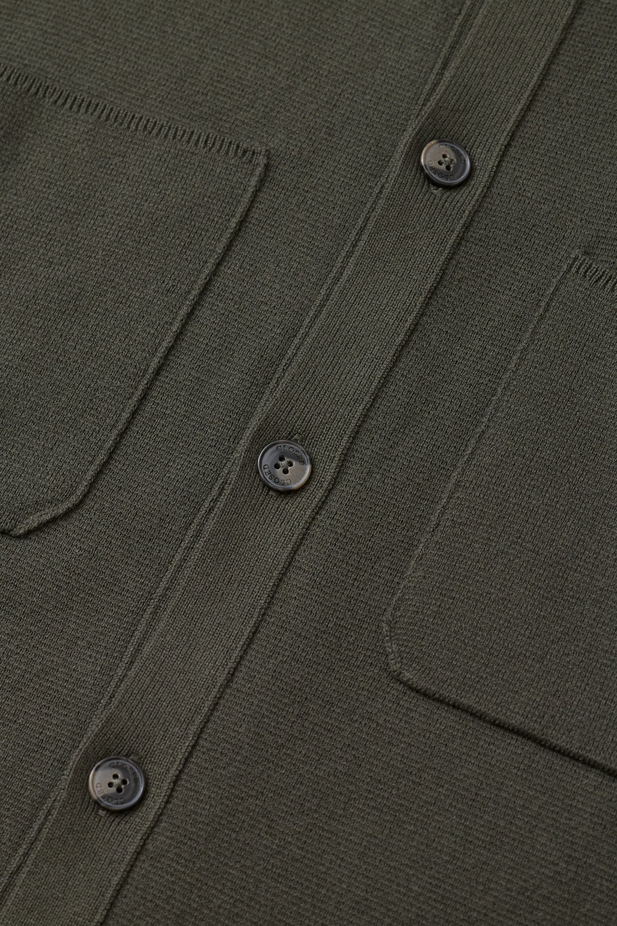 Closed - Polo Cardigan en coton Dark Olive Green