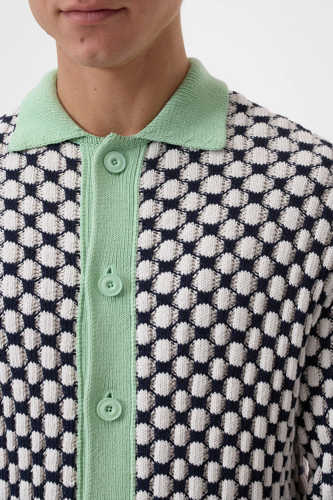 Closed - Cardigan polo en mélange de coton Lime Beige