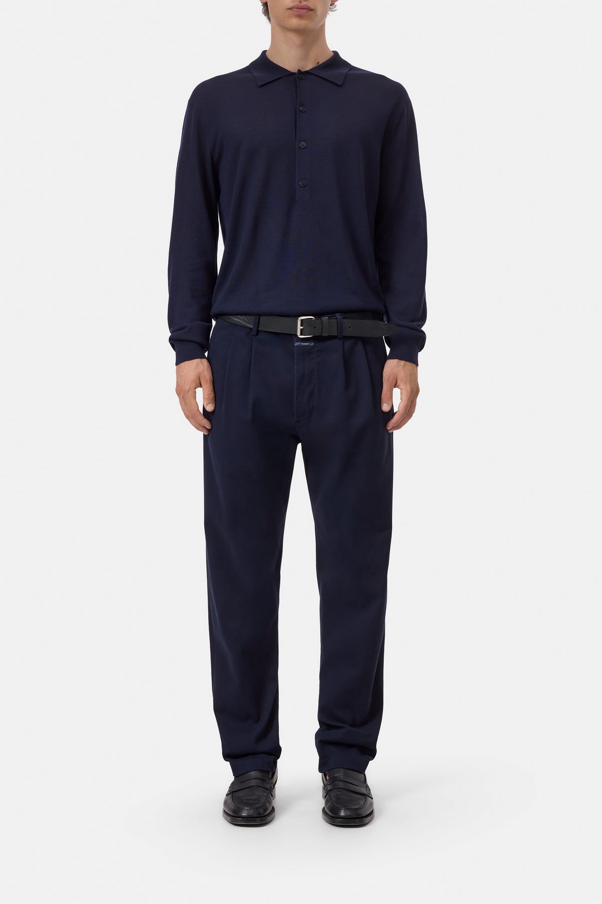 Closed - Polo Jumper en laine Dark Night