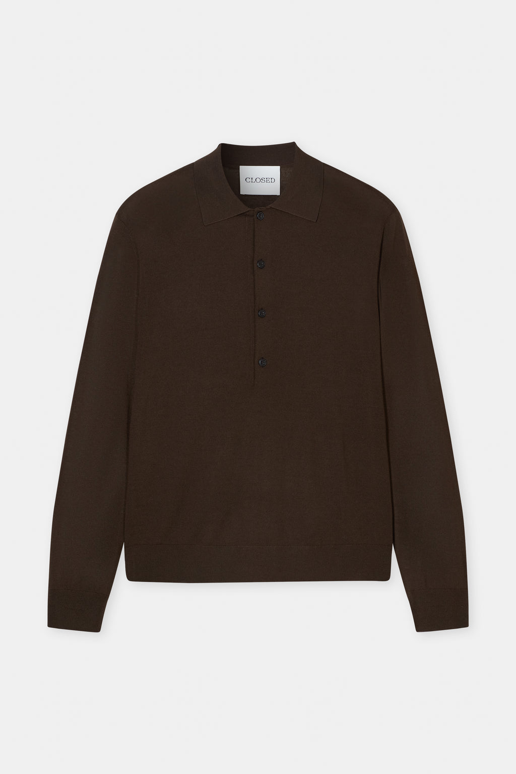 Closed - Polo Jumper en laine Espresso Brown