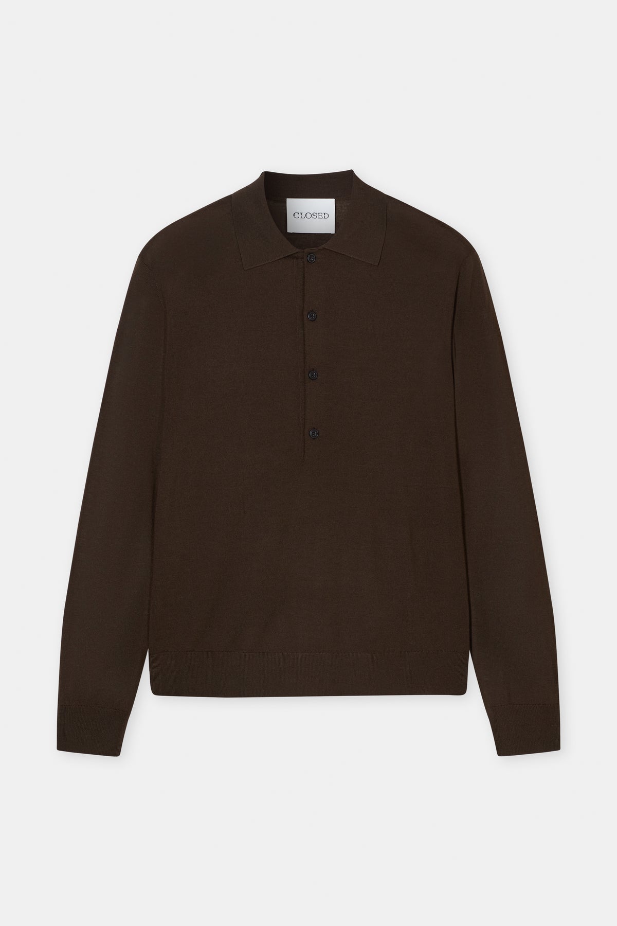 Closed - Polo Jumper en laine Espresso Brown