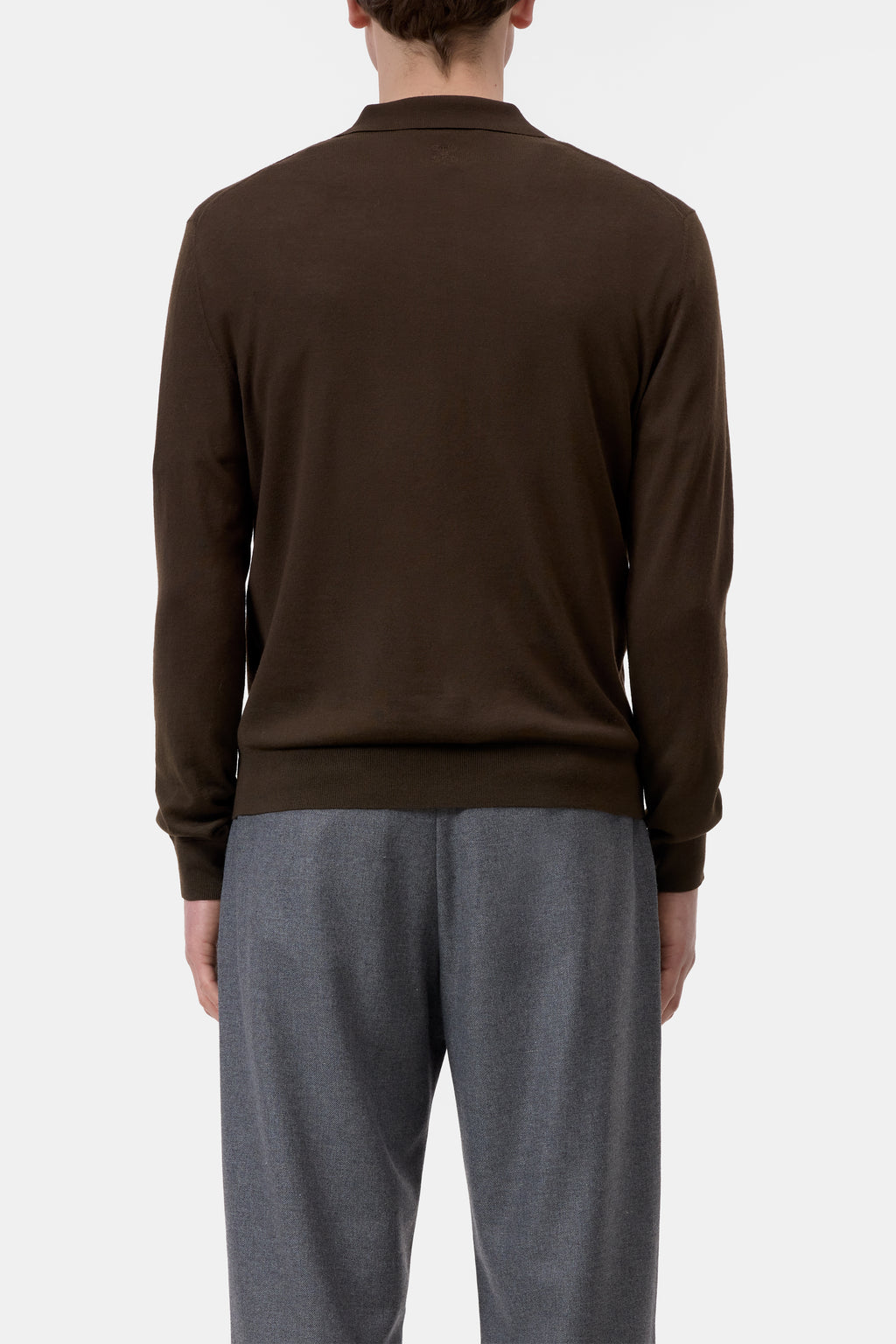 Closed - Polo Jumper en laine Espresso Brown