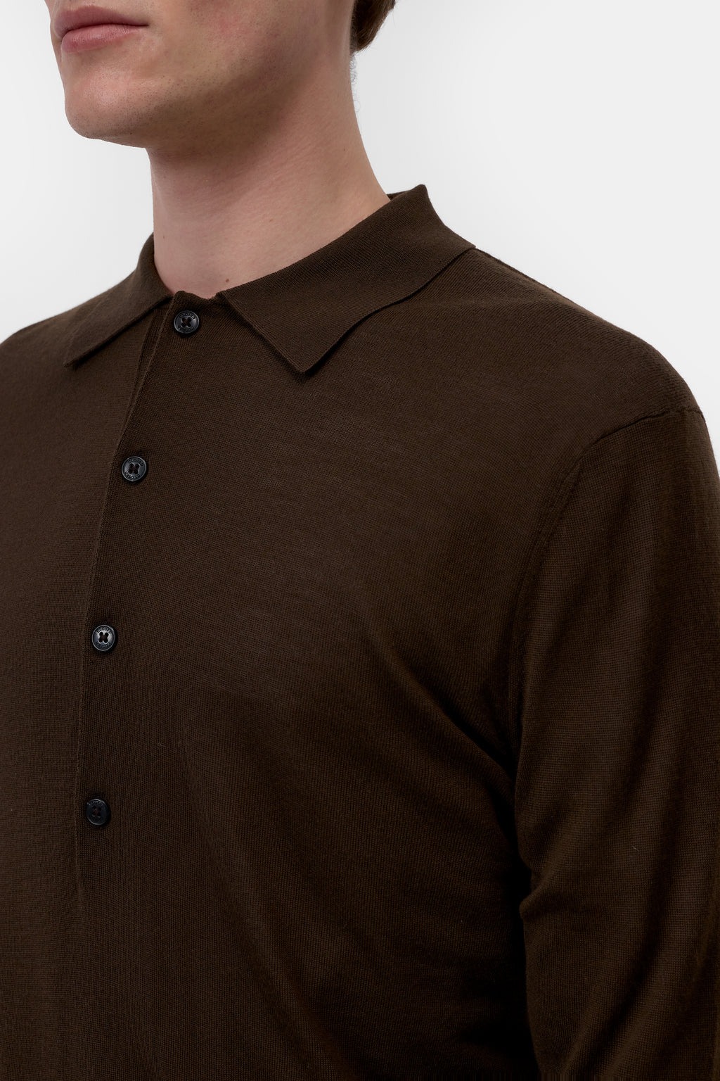 Closed - Polo Jumper en laine Espresso Brown