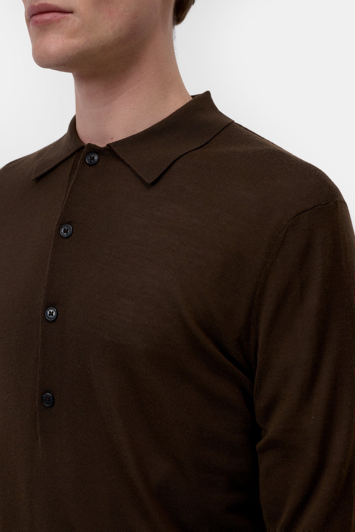 Closed - Polo Jumper en laine Espresso Brown