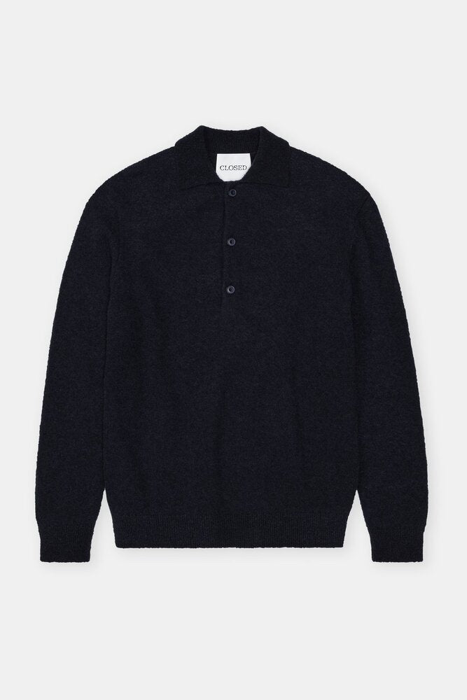 Closed - Pull Polo en laine Dark Night