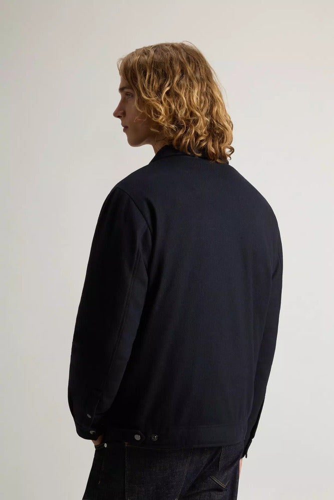 Woolrich - Surchemise Keating en Laine Melton Blue