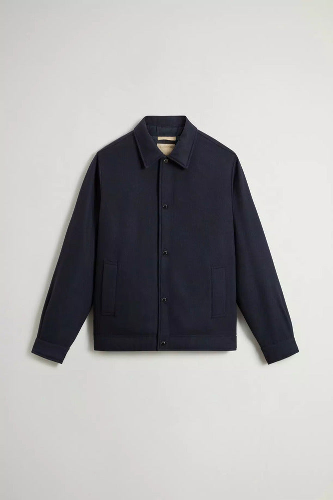 Woolrich - Surchemise Keating en Laine Melton Blue