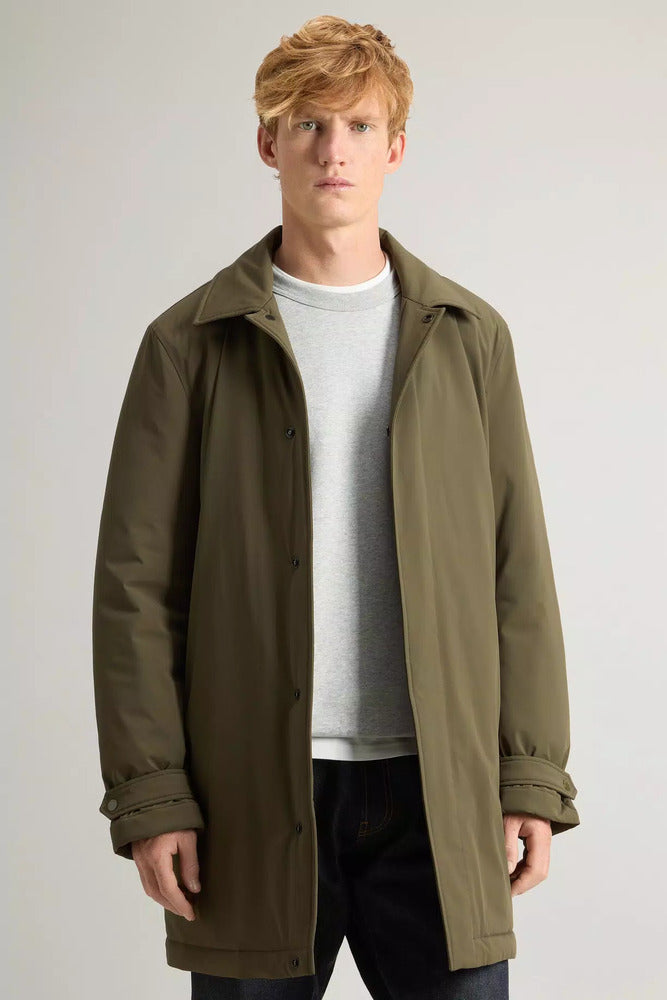Woolrich - Manteau 2-en-1 en nylon élastique dark green