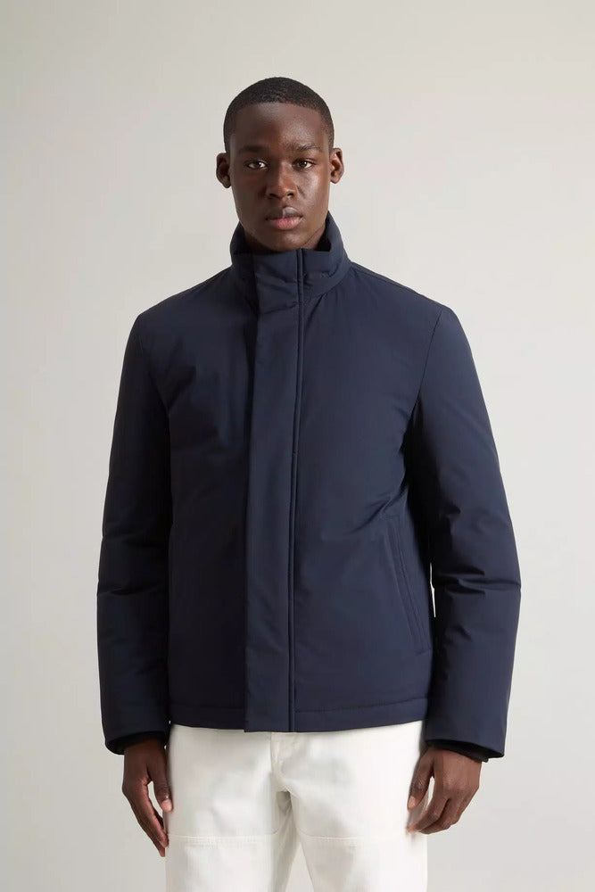 Woolrich - Veste rembourrée en nylon avec capuche amovible melton blue