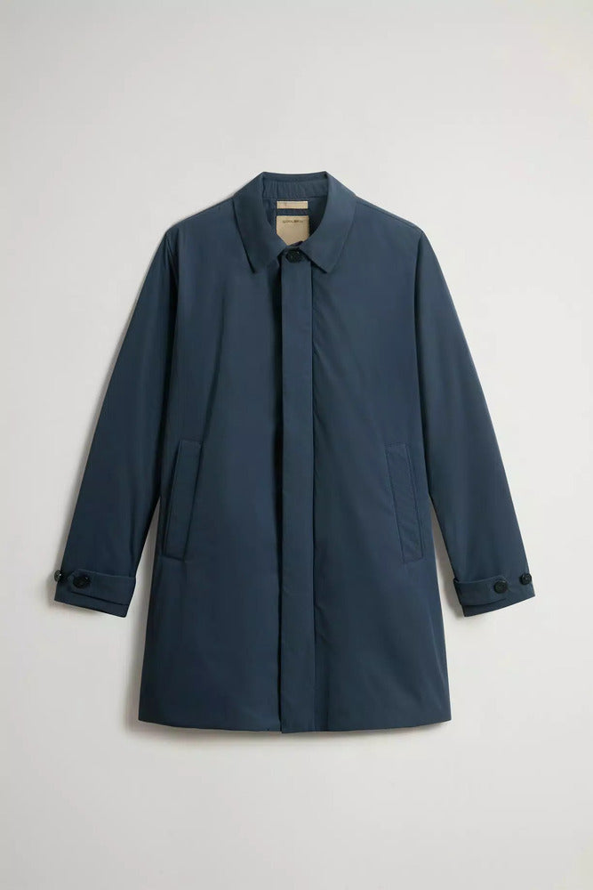 Woolrich - Manteau Teint en Piéce en peached Touch Melton Blue