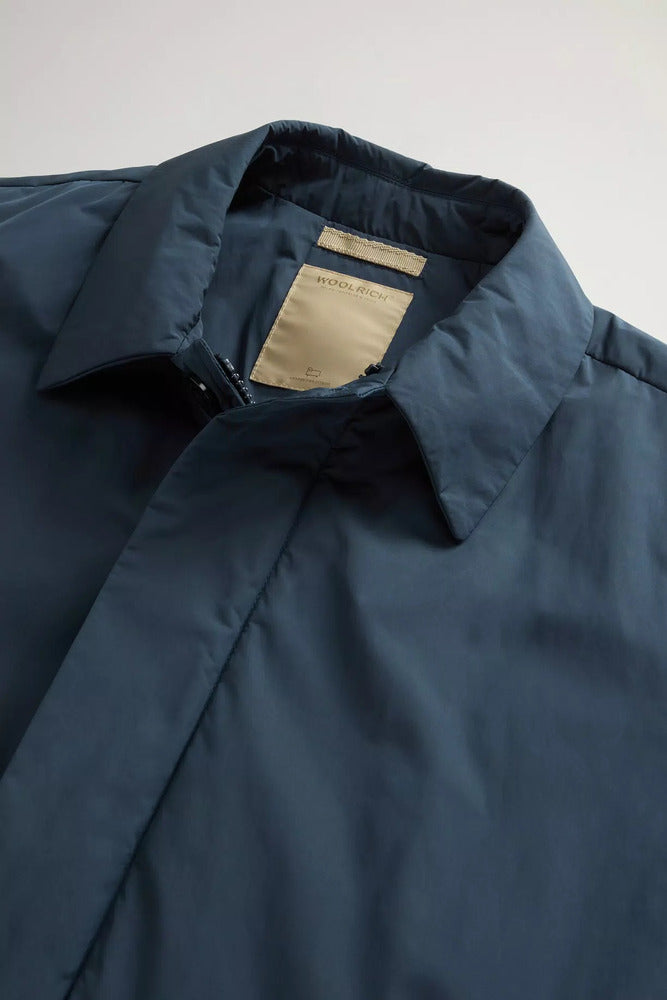 Woolrich - Manteau Teint en Piéce en peached Touch Melton Blue