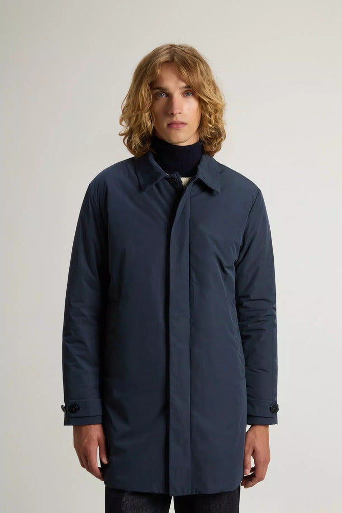 Woolrich - Manteau Teint en Piéce en peached Touch Melton Blue
