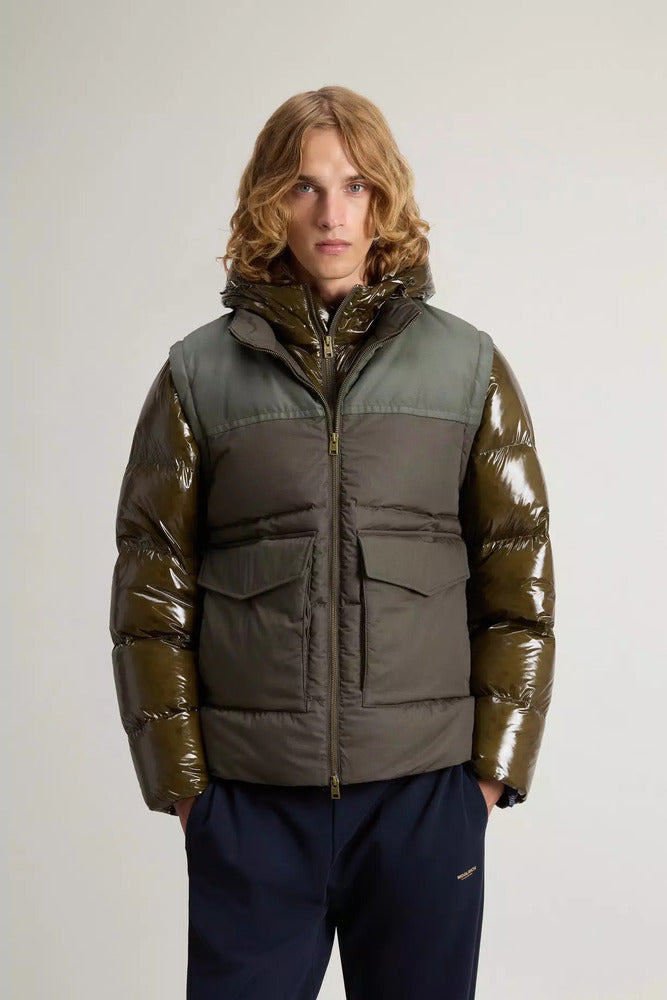 Woolrich - Doudoune Hybride avec manches et capuches amovibles