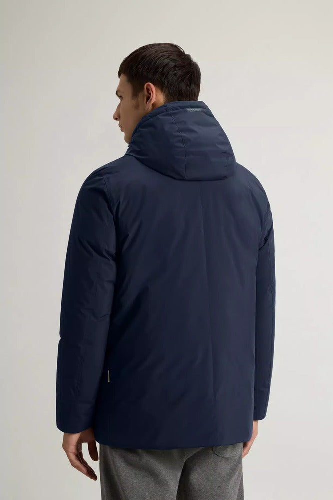 Woolrich - Parka Arctic Cloud avec capuche Melton Blue