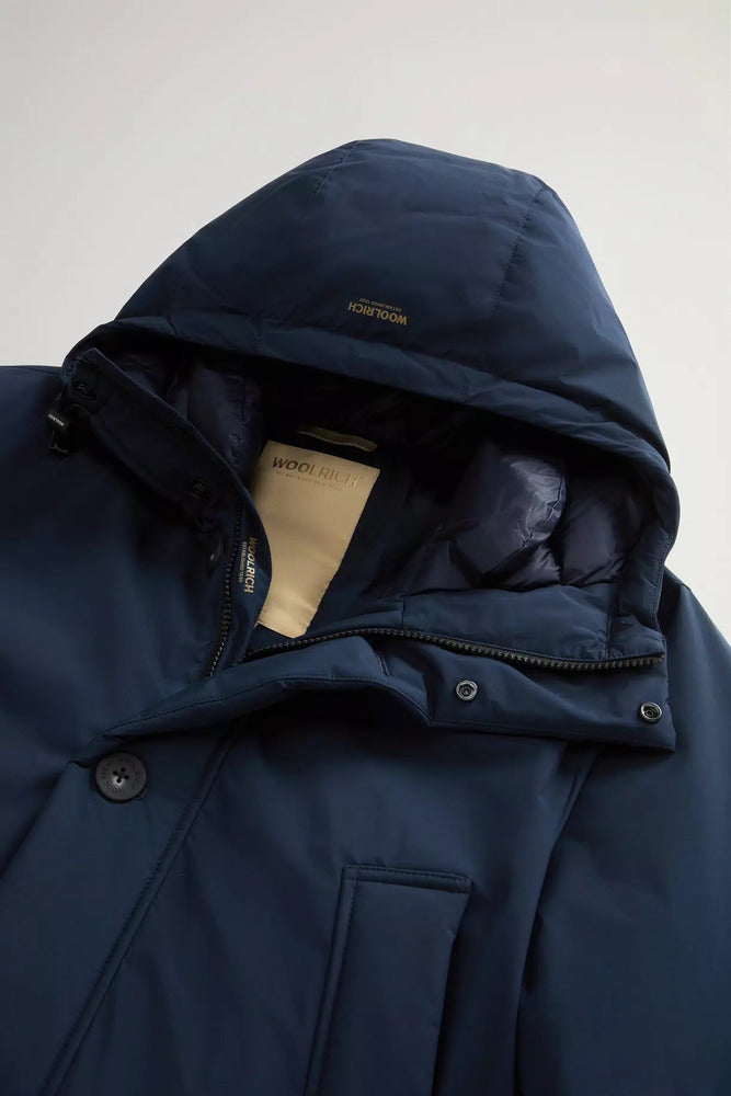 Woolrich - Parka Arctic Cloud avec capuche Melton Blue