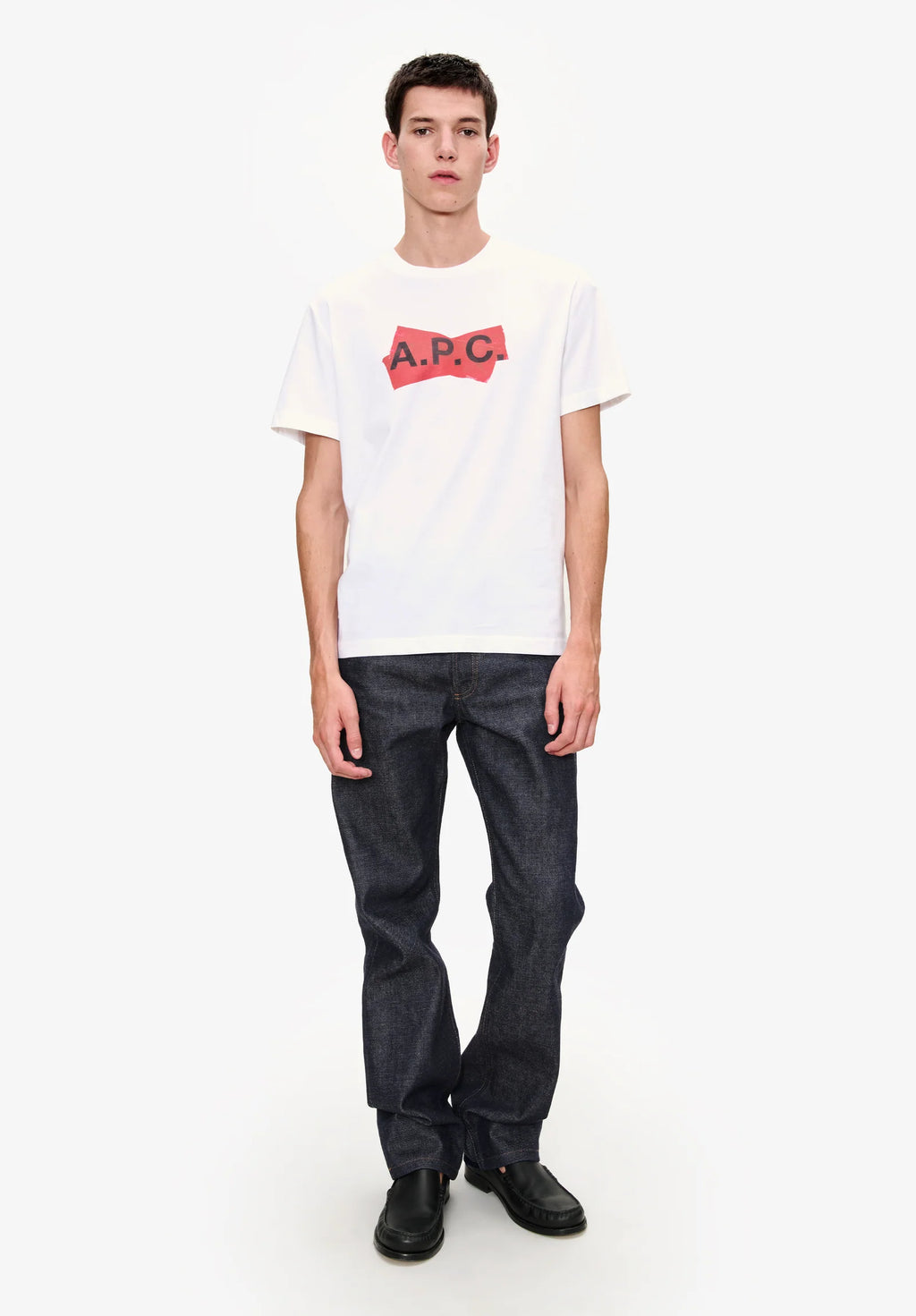 A.P.C. - T-shirt Scotch rouge Blanc
