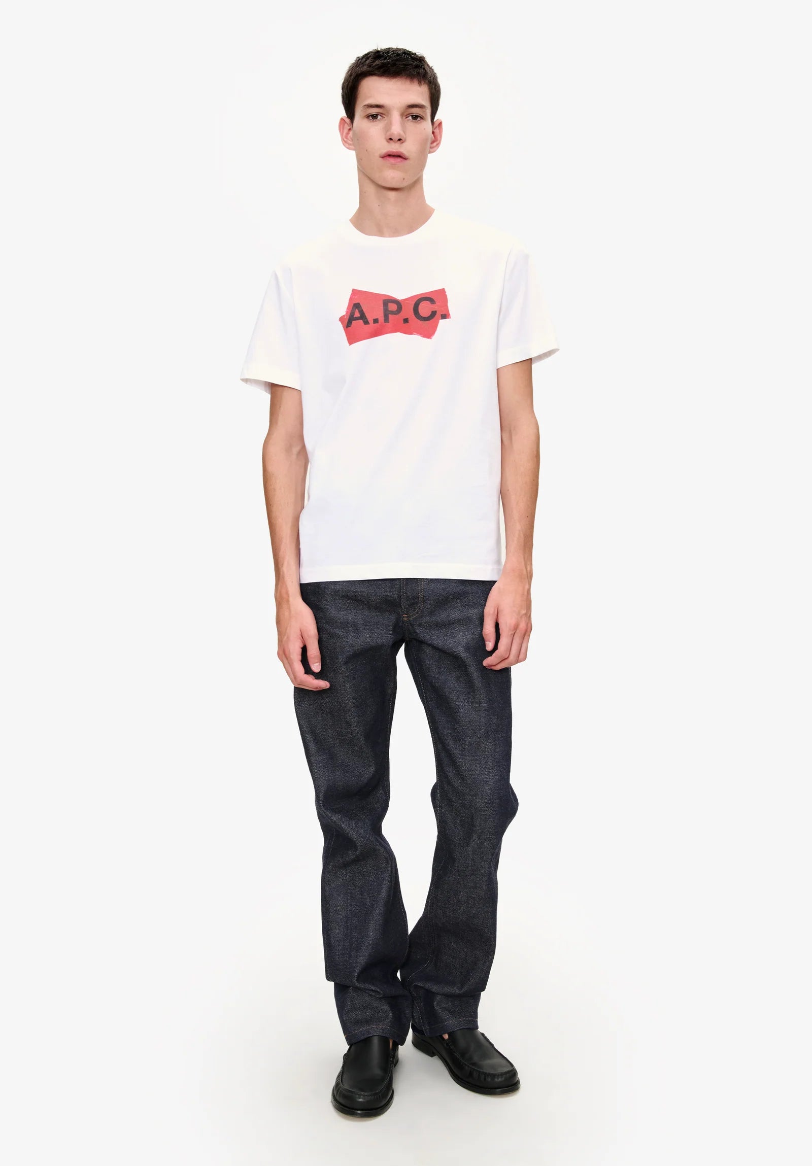 A.P.C. - T-shirt Scotch rouge Blanc