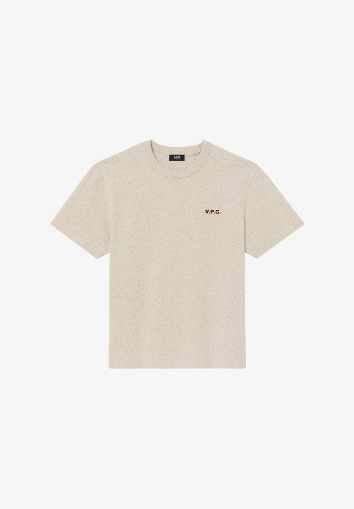 A.P.C. - T-shirt Boxy Petit VPC écru chiné / Rouge