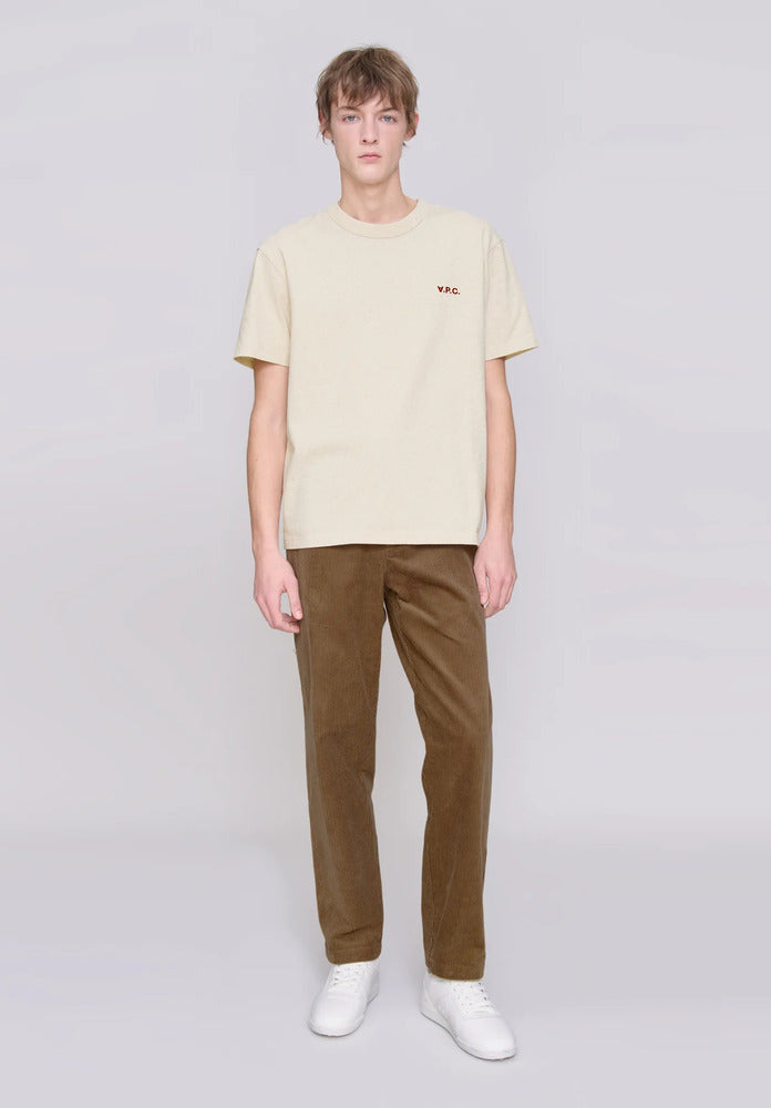 A.P.C. - T-shirt Boxy Petit VPC écru chiné / Rouge