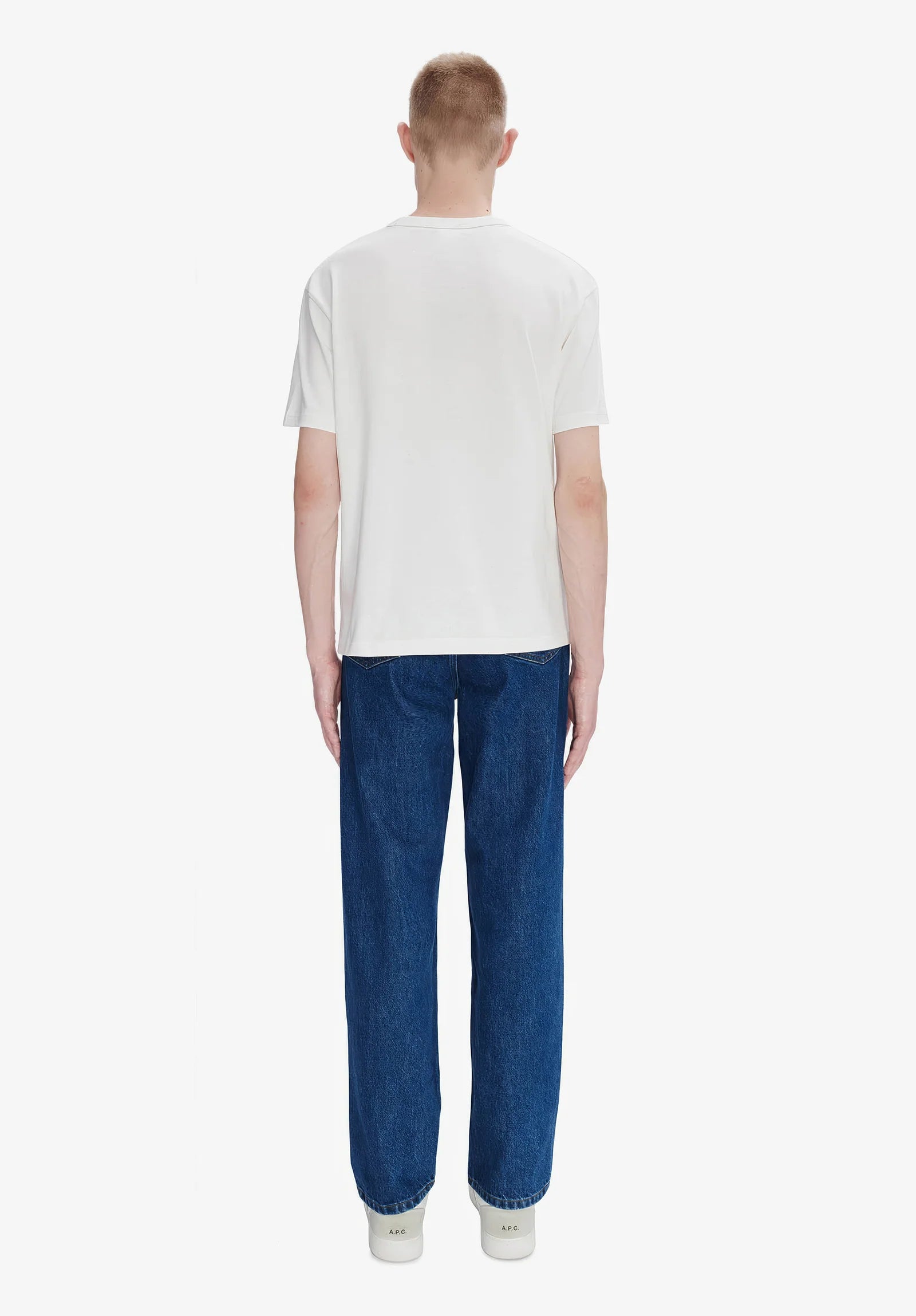 A.P.C. - T-shirt Boxy Petit VPC Blanc/ Dark Navy